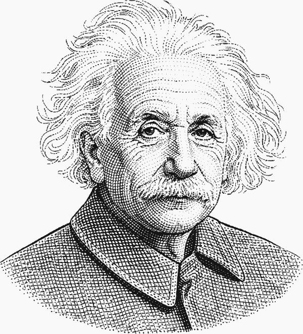Albert Einstein quote portrait about saving, investing