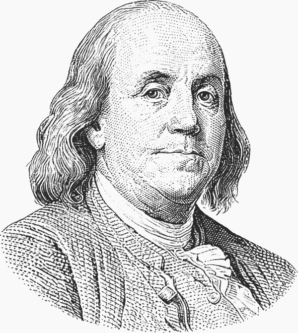 Benjamin Franklin quote portrait about investing
