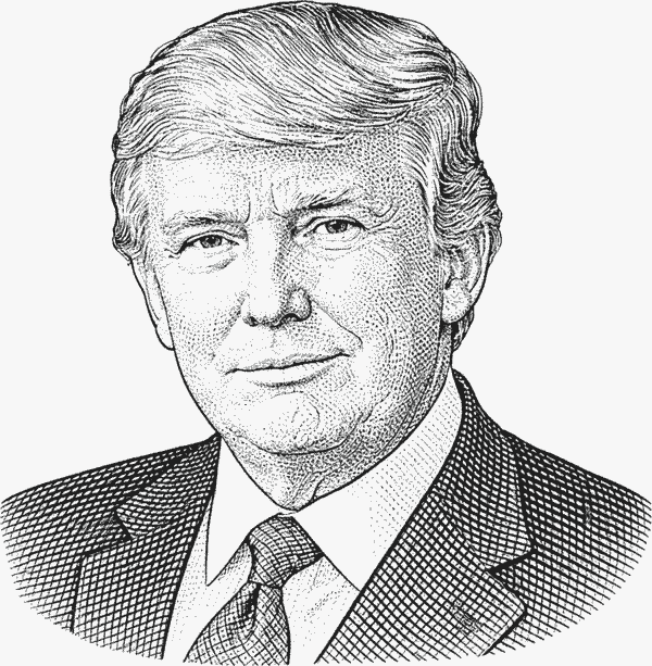 Donald Trump quote portrait about valuation