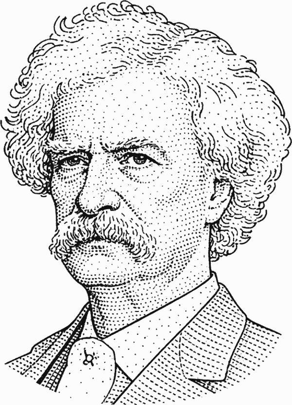 Mark Twain quote portrait about wisdom