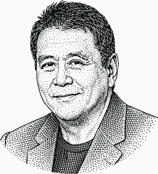 Robert Kiyosaki quote portrait about saving