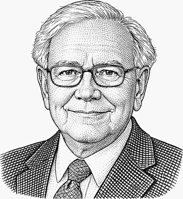 Warren Buffett quote portrait about saving