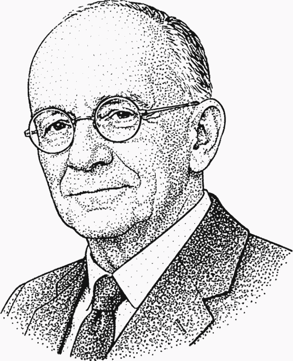 William Feather quote portrait about markets, long-term